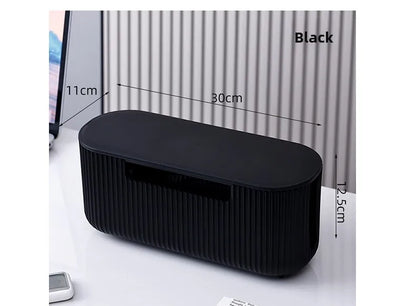 Creative Simple Wire Box Bamboo Wood Cover Cable Management Box Plug Board Storage Box Power Cord Charger Storage