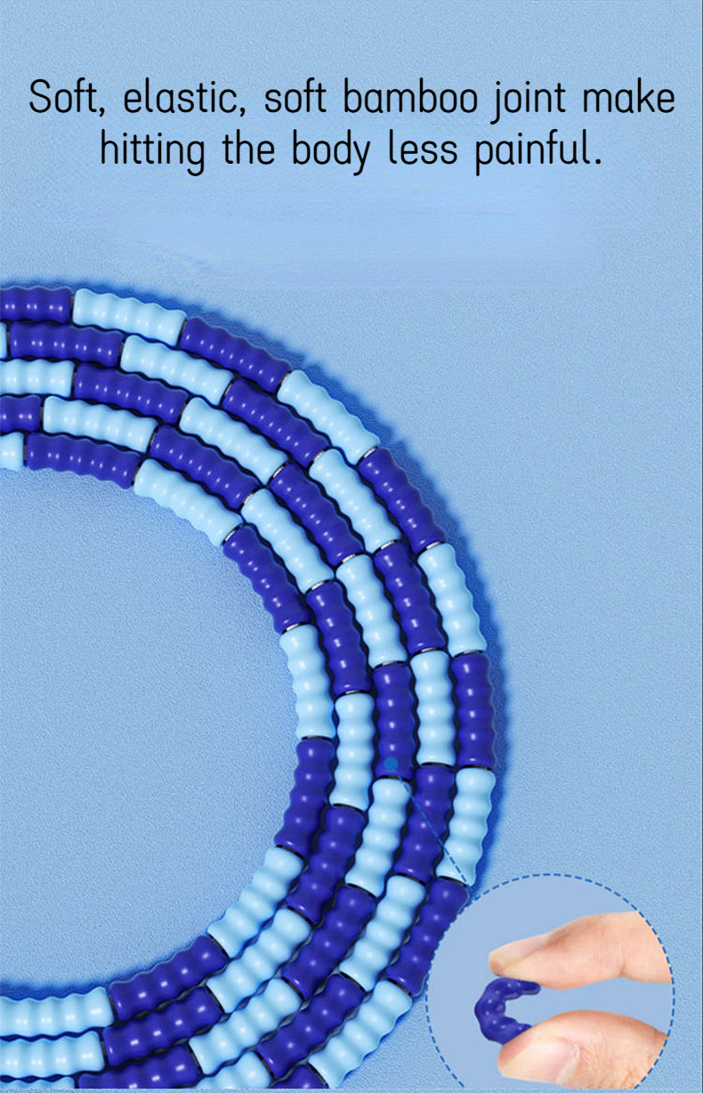 2.8m Soft Beads PVC Cord Silicone Skip Rope for Baby Kids Girls Exercise Fitness Jump Rope Adjustable Bamboo Beaded Jumping Rope