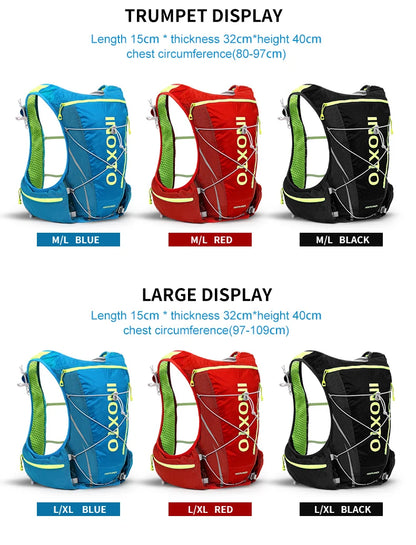 running hydrating vest backpack 8L, cycling hydrating backpack hiking marathon hydrating, with 1.5L water bag 500ml water bottle