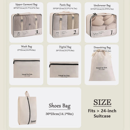 4Pcs/Set Travel Compression Bag Luggage Organizer Travel Pouch Packing Cubes for Travel Bag Organizer Travel Storage Bag