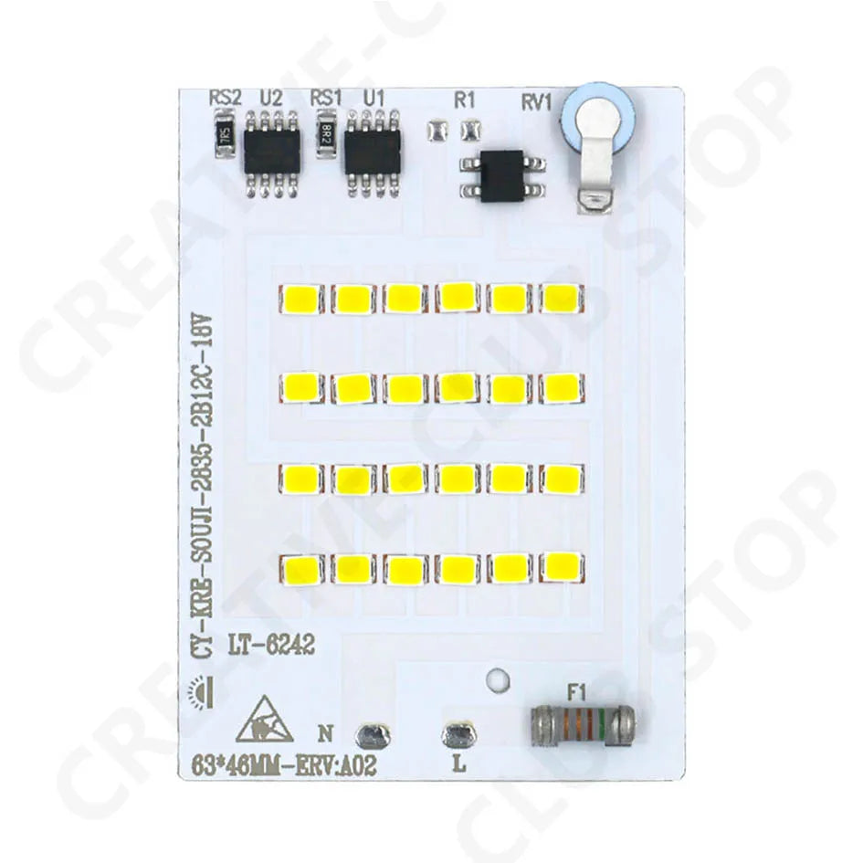 Smart IC LED Chip 10W 20W 30W 50W 100W 3500K Lamp Beads High Power LED Light Board 220V 2835 SMD LED Lamp For Indoor Outdoor DIY