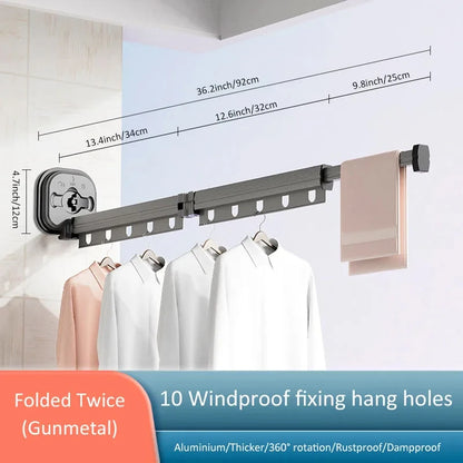 Retractable Clothes Drying Rack,Space-Saver,Collapsible Drying Racks for Laundry Room,Wall Mounted Clothes Hanger Rack