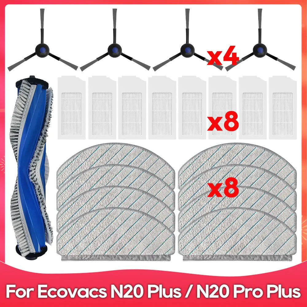 Fit for ( Ecovacs N20 / N20 Plus / N20 Pro Plus / N20+ ) Part Accessory Mop Filter Roller Side Brush Robot Vacuum Cleaner Kit