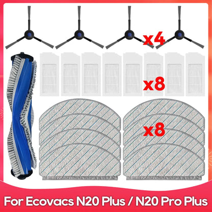 Fit for ( Ecovacs N20 / N20 Plus / N20 Pro Plus / N20+ ) Part Accessory Mop Filter Roller Side Brush Robot Vacuum Cleaner Kit