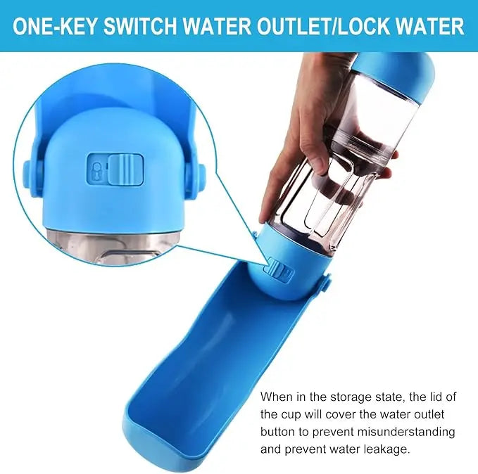 Collapsible Portable Dog Travel Water Bottle Bowl Dispenser with Food Container Waste Bag for Dogs Walking Traveling