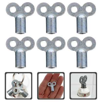 6pcs Radiator Valve Key Universal Bleed Key Faucet Key Heater Wrench Square Hole Key Gas Key Plumbers Tool Key Socket Keys Hand