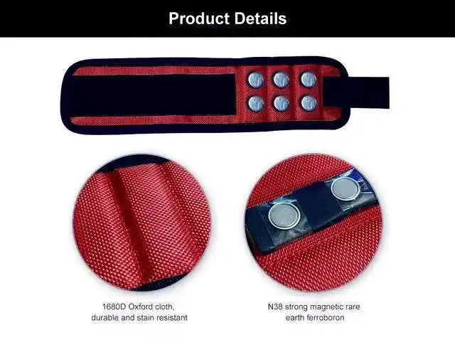 SenNan Magnetic Wristband for Holding Screws Nail Drilling Bits,Wrist Tool Holder Belts with Strong Magnets Gadgets for Unisex