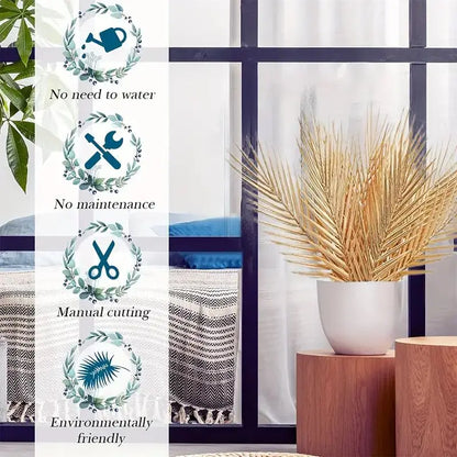 6/12 gold faux palm fronds, outdoor faux palm fronds, fake tropical palm fronds, birthday and wedding party decorations