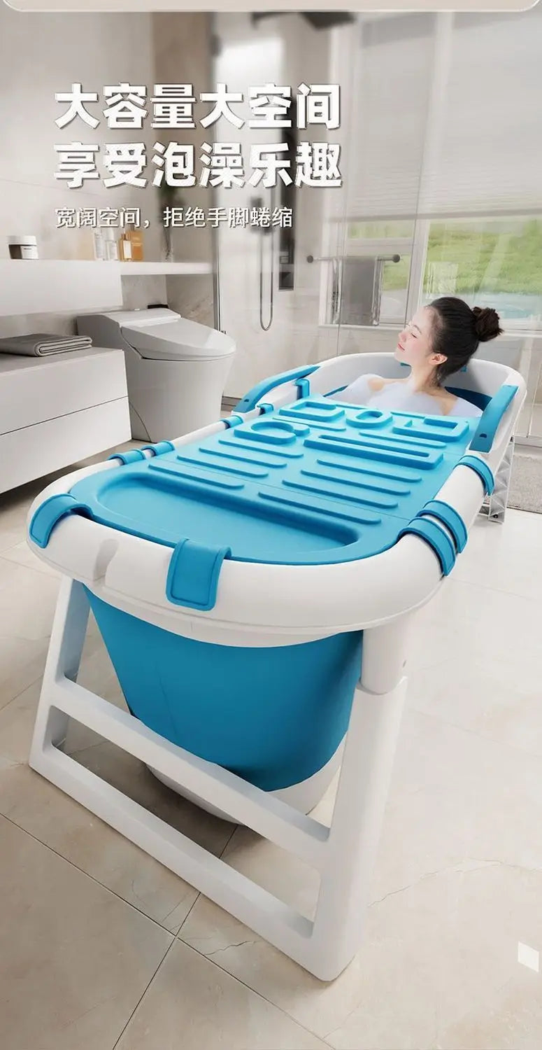 Bath bucket Thickened large can sit and lie down Household artifact Adult foldable bathtub Adult bath basin Sweat all over