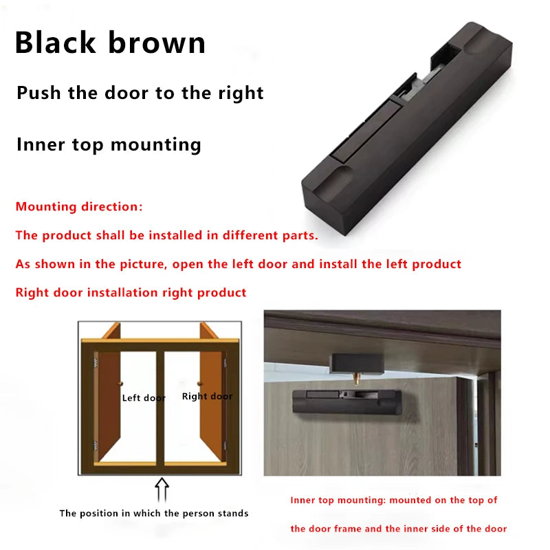 Door Damping Buffer Wooden Door Flat Outward Opening Invisible Door Home Closing Silent Hydraulic Door Closer Anti-pinch
