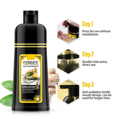 500ml Herbal Hair Dye Black Hair Shampoo Black Hair Color Shampoo Black Hair Dye Covering White Hair Shampoo ginger Shampoo