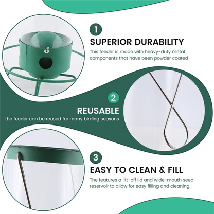 WON Droll Yankees Squirrel-Proof Wild Bird Feeder Outdoor Patio Wrought Iron Hanging Bird Feeder