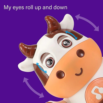 Baby Cow Musical Toys, Baby Preschool Educational Learning Toy With Led Lights & Music(Battery Not Included)