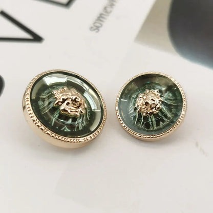 Luxury British Style Premium Metal Buttons for Coats & Fashion Apparel High-Grade Resin-Metal Combination 16/18/21.5mm 6pcs