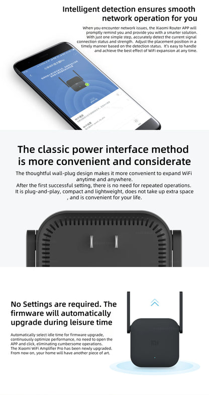 New Original Xiaomi Wifi Amplifier Pro 300M 2.4G Repeater Network Expander Range Extender Roteader Mi Wireless Wi-Fi Router