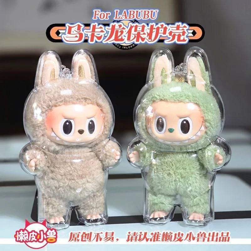 LABUBU V1 V2 transparent protective shell macaron standing protective cover dust cover doll labubu protector case