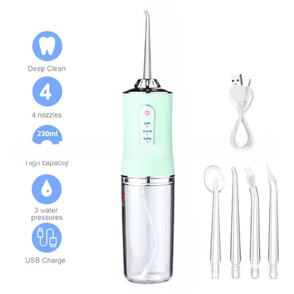 Oral Irrigator Portable Teeth Irrigator USB Rechargeable Waterproof Teeth Scrubber 3 Modes Clean Teeth Suitable Children Adults