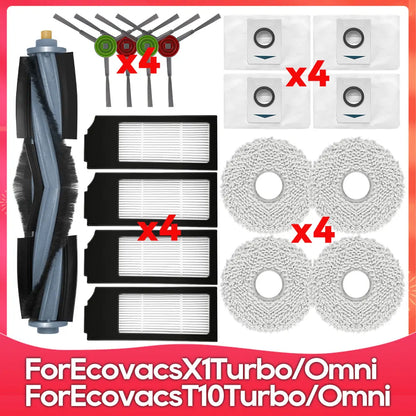 Compatible For ( Ecovacs X1 Turbo, X1 Omni, T10 Turbo, T10 Omni ) Main Side Brush Filter Mop Dust Bag Robot Vacuums Accessory