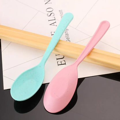 Soup Spoon Long Handle Cereal Spoon Plastic Serving Spoon Microwave Dishwasher Safe Porridge Spoon Kids Tableware Dinner Spoon