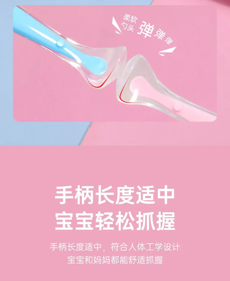 1pcs Soft Silicone Spoon Set Baby Stars Tableware Learning Training Spoon Children's Feeding Reborn Silicone Safe Utensils