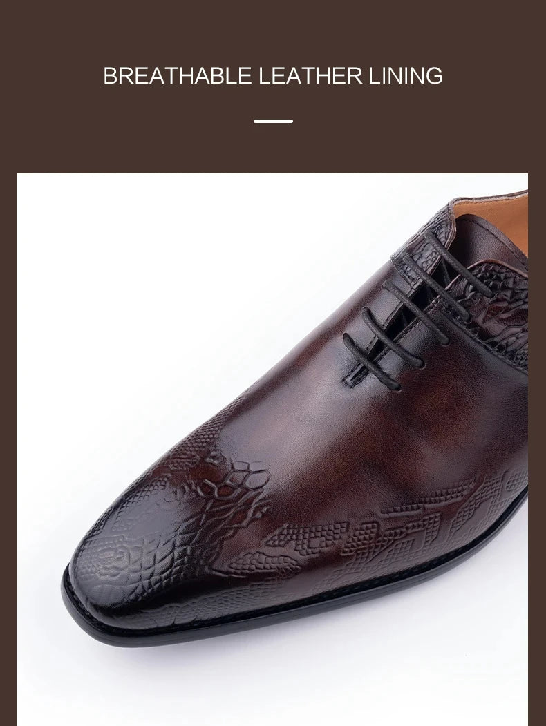 YAOLIDA Business Oxfords Shoes For Men Luxury Handmade Dress Wedding Office Side pretty Printing Preminum Formal Leather Shoe CN