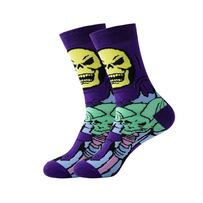 10 Pairs of Fashionable Cartoon Sports Socks for Men and Women, Breathable, Comfortable, Casual, Street and Leisure, Hand Washable, All-Season Sportswear