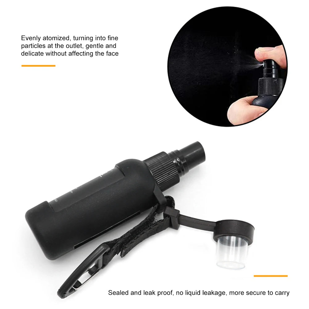 50ml Travel Bottle Leak Proof Refillable Spray Bottle Liquid Containers with Tactical Hook Strap Alcohol Spray Bottle for Liquid