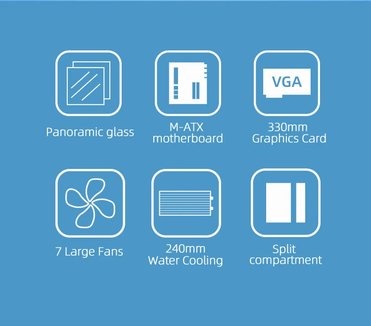 MANMU Hot Selling Gaming Computer MATX Cases pc Tempered Glass Case pc Computer Gaming Matx Computer Case