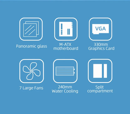 MANMU Hot Selling Gaming Computer MATX Cases pc Tempered Glass Case pc Computer Gaming Matx Computer Case