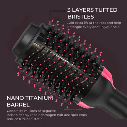 LISAPRO 2 IN 1 One Step Hair Dryer and Volumizer Hair Straightener Hot Air Brush Hair Curler Hair Beauty and Health Styling