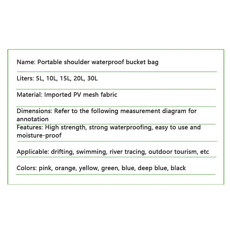 Waterproof Bag Dry Bag for Swimming Diving Bags 10L/15L/20L/30L Floating Bag Sack Dry Bag Backpack for Boating Rafting Fishing