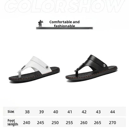 Flip Flops Flat Mens Sandals Summer Shoes Men Slippers Leather Mens Holiday Non-slip Flip Flops Huaraches Para Caballero