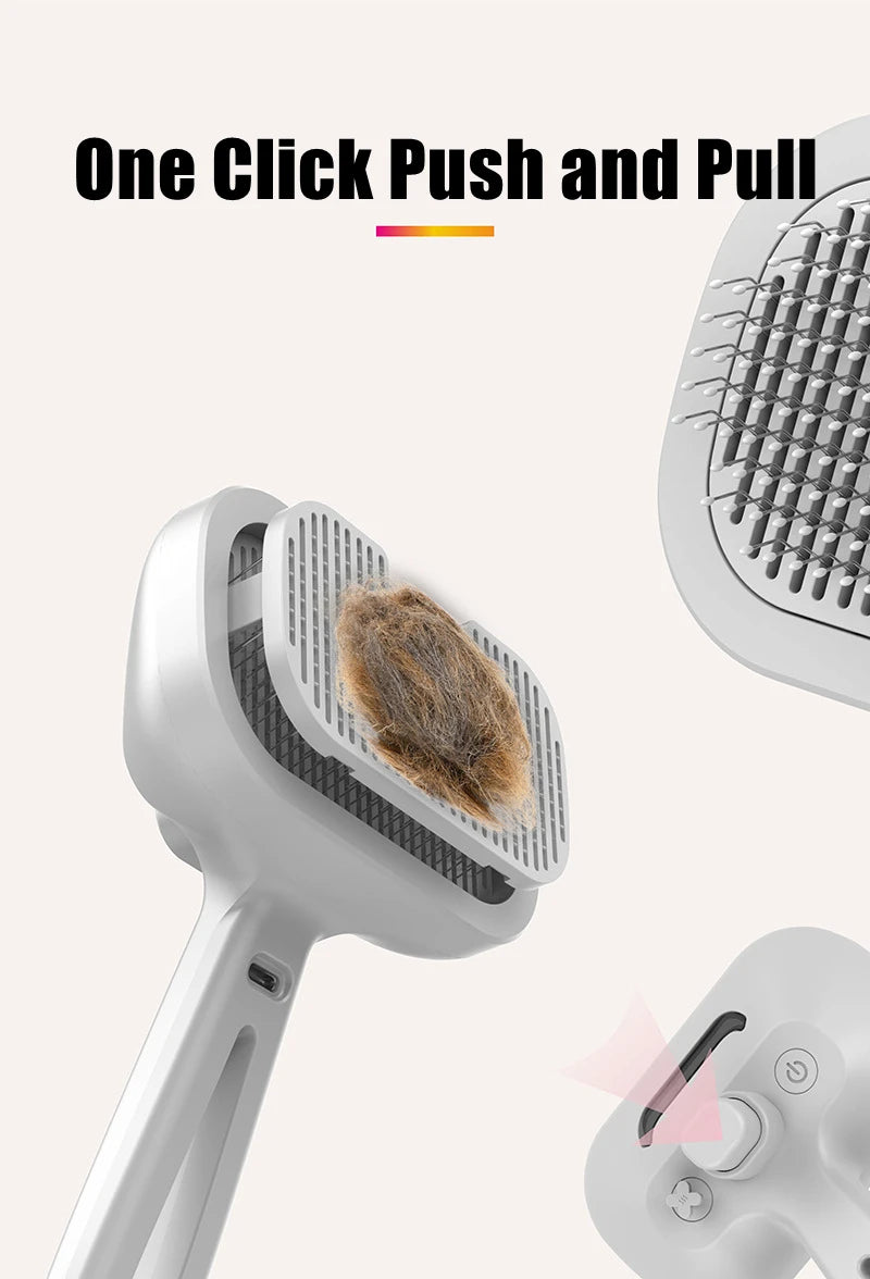 Type-c Rechargeable Pet Spray Disinfection Self-cleaning Comb Pet Massage Comb Steam Brush for Hair Care