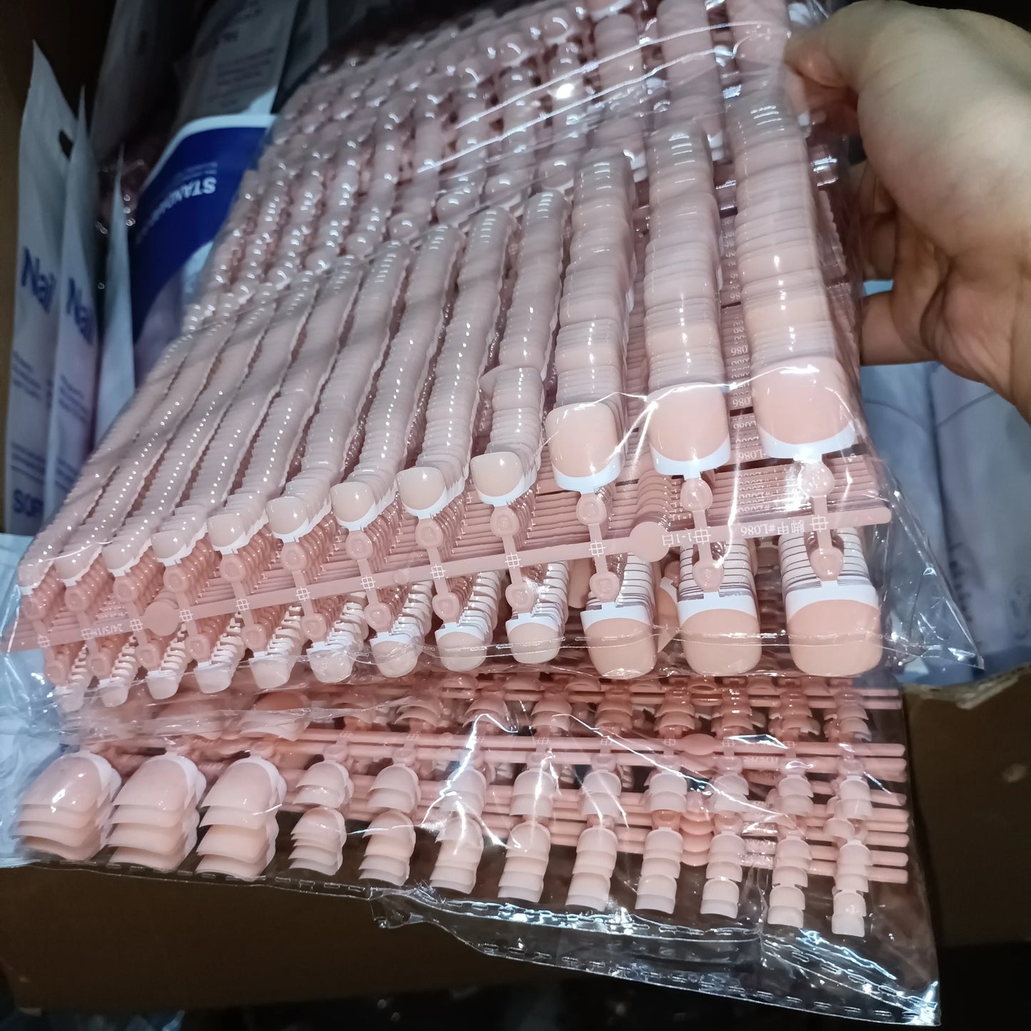 120pcs Square ToeNail Tips - Short French Tip Press On Toenails Pink Soft Gel Toe Nail Tips Full Cover Fake Toe Nail Extensions