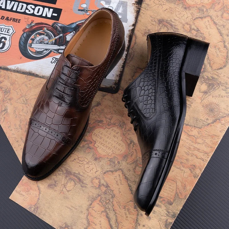 Handmade Oxford Casual Business Office Work Shoes Luxury Wedding Classic Fashion Formal Shoes Genuine Leather Lace Up Shoe