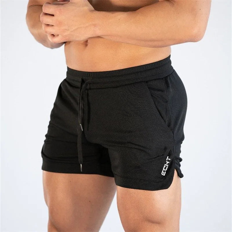 2024 New Fitness Big Muscle Man Fitness Slim Shorts Run And Train On The Beach With Pull Rope And Three Point Fitness Shorts