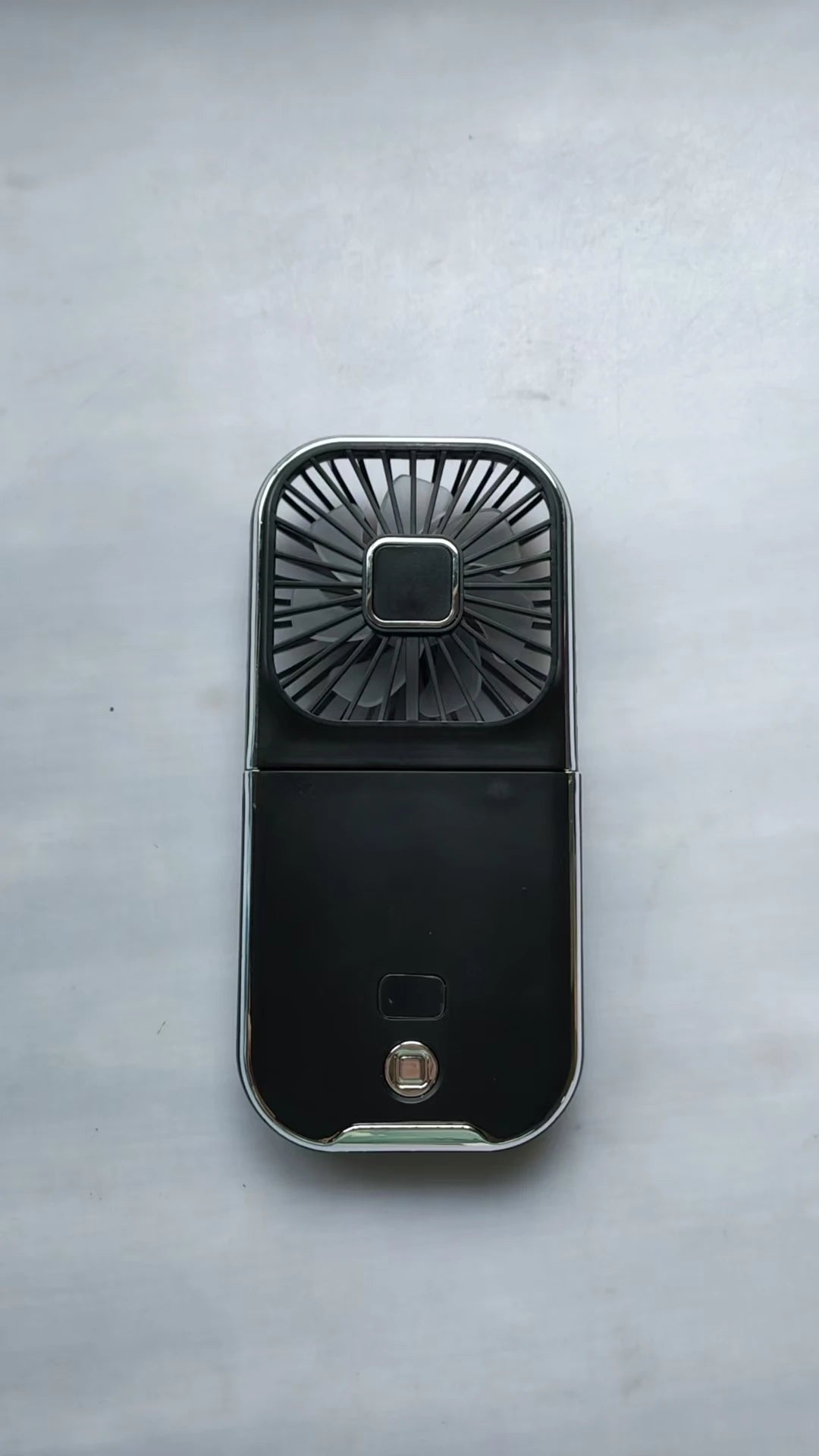 Folding handheld fan USB charging digital display outdoor mini neck hanging power bank fan，gift