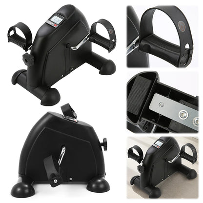 Mini Exercise Bike Arm and Leg Trainer Portable Pedal Trainer Adjustable Foot Pedal Exercise Machine LED Display for Home Office