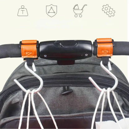 Multifunctional S Shape Baby Stroller Hooks PU Solid Color Hanging Hook Cart Organizer Cartoon Stroller Accessories Baby