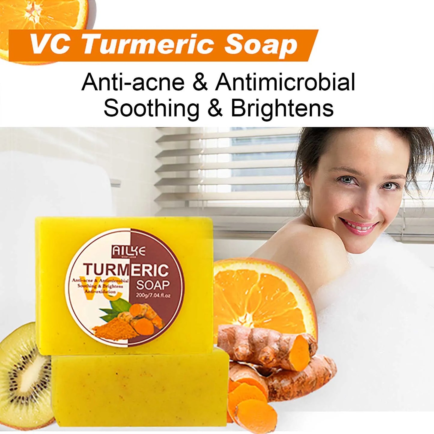 AILKE Turmeric Renew Skin Care Sets Vitamin C Women Facial Organic Anti Acne Whitening Hydrating Firming Korean Face Products