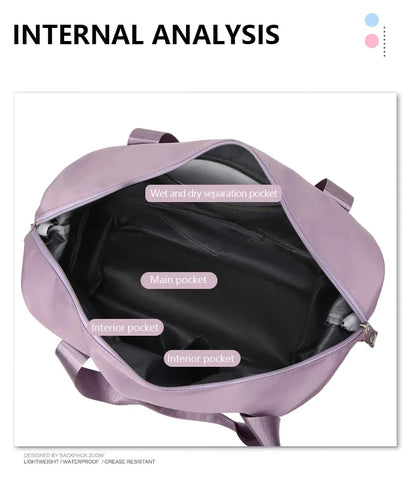 Carry On Travel Duffle Bag  Waterproof Sports Gym Tote Bags for Women Large Capacity Storage Luggage Handbag