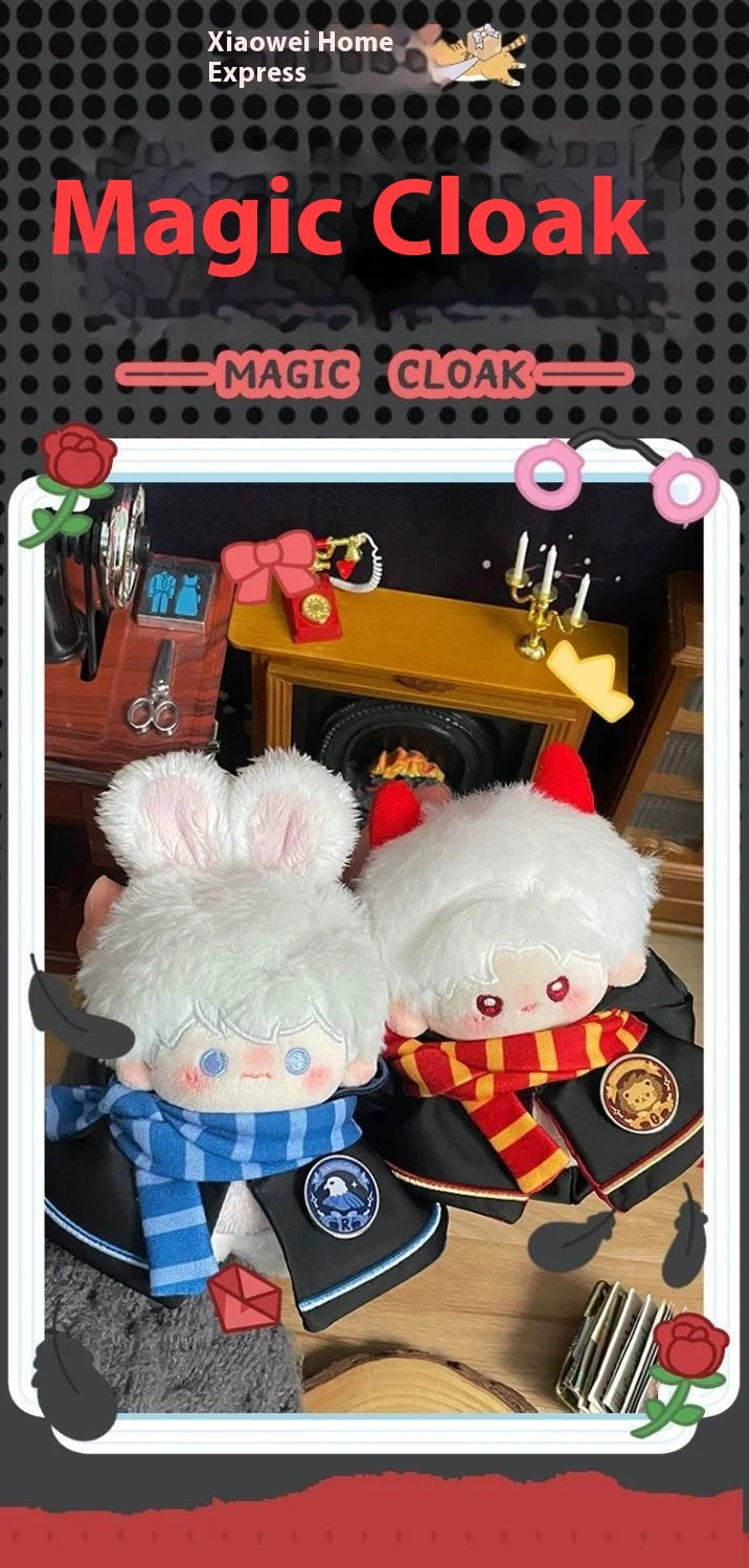 10cm Cotton Doll Academy Magic Cloak Series Doll Clothes Doll Doll Universal Kawaii Hooded Set Dress Up