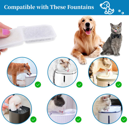 6/12Pcs Cat Fountain Filters Set Pet Water Fountain Filters Replacement Activated Carbon Filter Cat Dog Drinking Fountain Filter