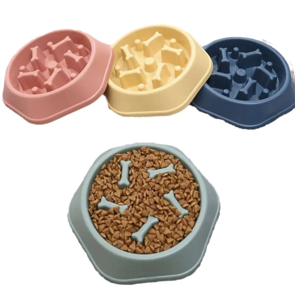 Anti-Slip Anti-Choking Slow Feeder Bowl for Large Dogs - Anti-Tip Pet Food Bowl for Golden Retriever