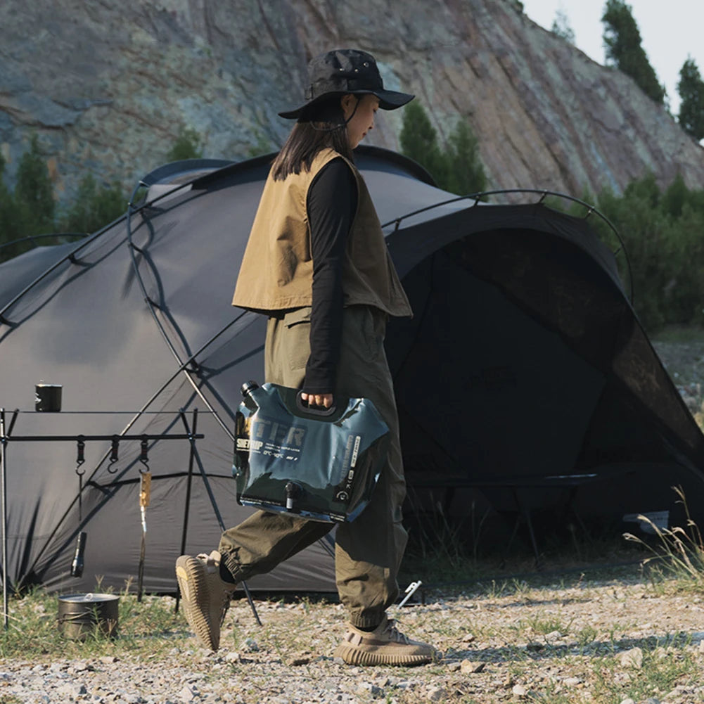 8L Portable Water Bags Folding Camping Water Container Jug Bucket with Faucet for Outdoor Hiking Travel Water Storage Jug Pouch