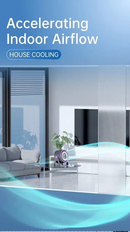 New 2500 mAH Convenient Electric Fan Turbo Silent Electric Fan with Ambient Light Countertop Wall Mount Ceiling Air Cooler