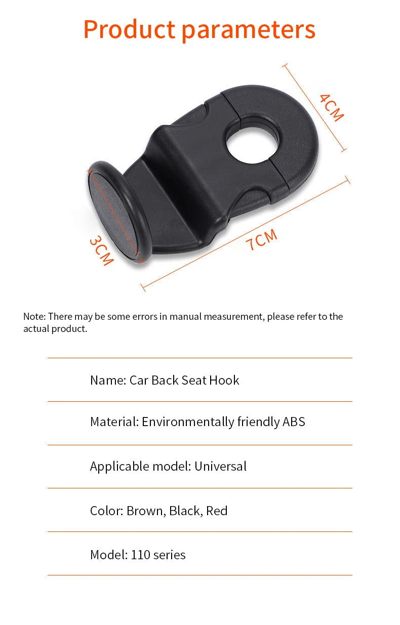 2pcs Universal Auto Seat Headrest Hooks Storage Hanger ABS Car Hook Vehicle Back Seat Organizer Holder Car Interior Accessories