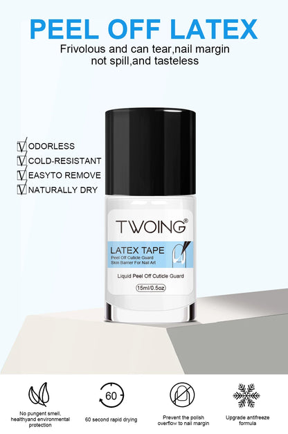 15mlNail Peel Off Liquid Anti-Overflow Glue Edge Latex Tape, Nail milk pad Peel OffCuticle Guard Nails Finger Lacquer Protectors