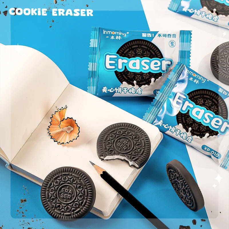 Kawaii stationery items School teacher gift Office Supplies classroom back to school cookie Carton Rubber Erasers cute things