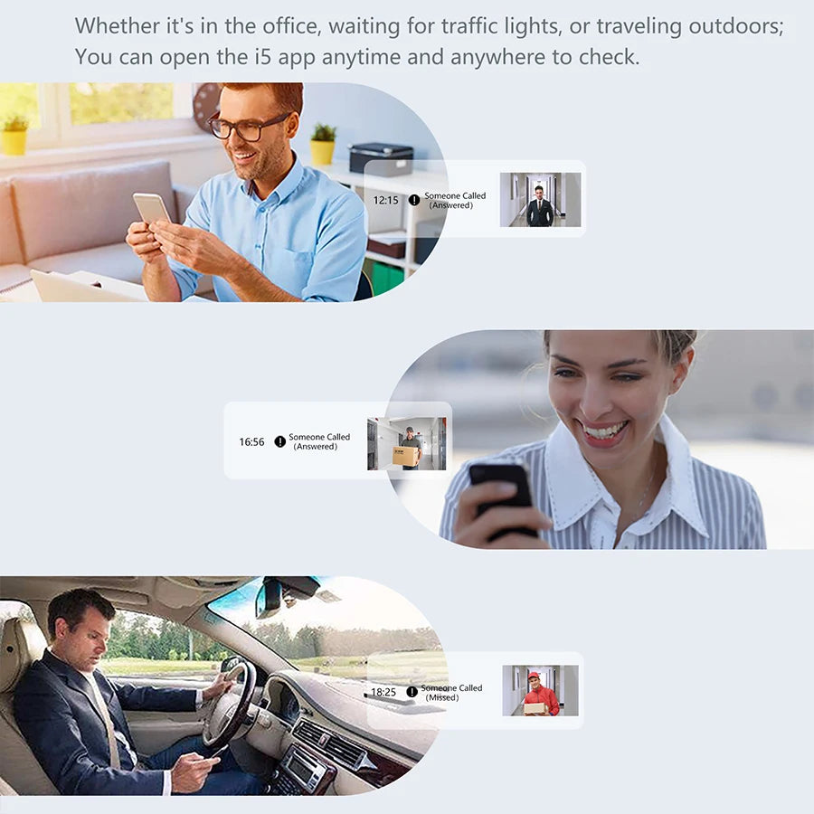 WiFi Doorbell One Way Wakeup Wireless Video Doorbell with Camera and Audio Suitable for Outdoor, Indoor Smart Home Doorbells